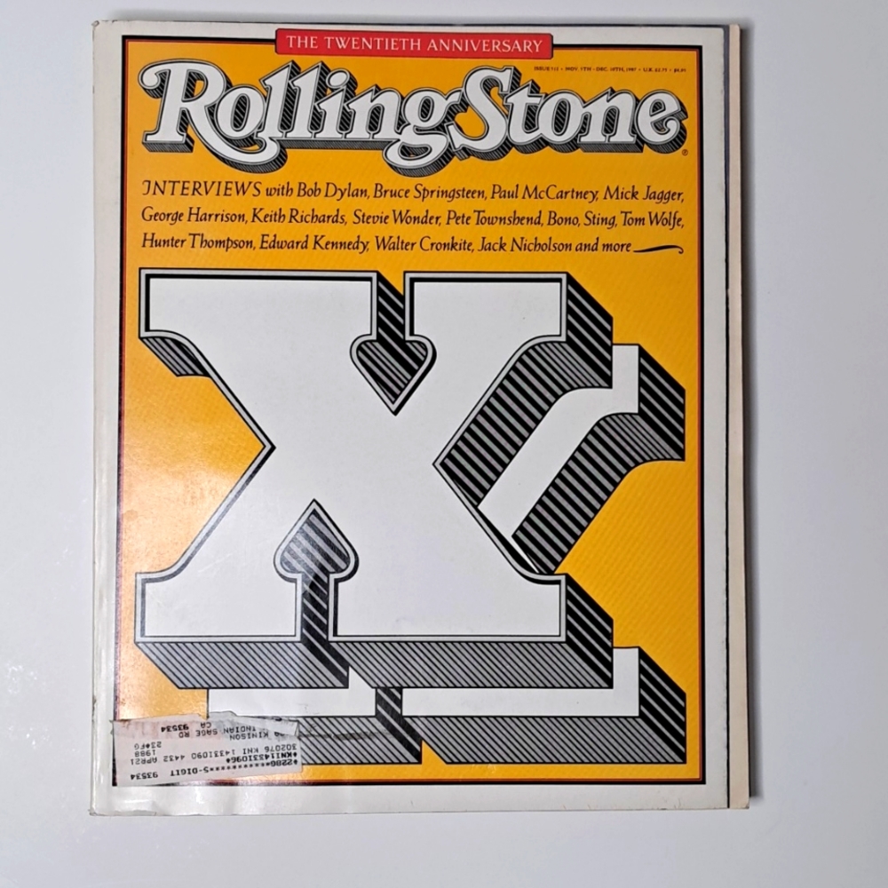 Vintage 1988 Rolling Stone 20TH ANNIVERSARY